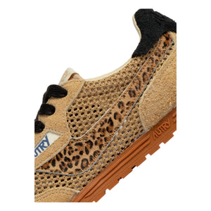 Autry - Windspin Low Leopard Suede Sneakers | Camel