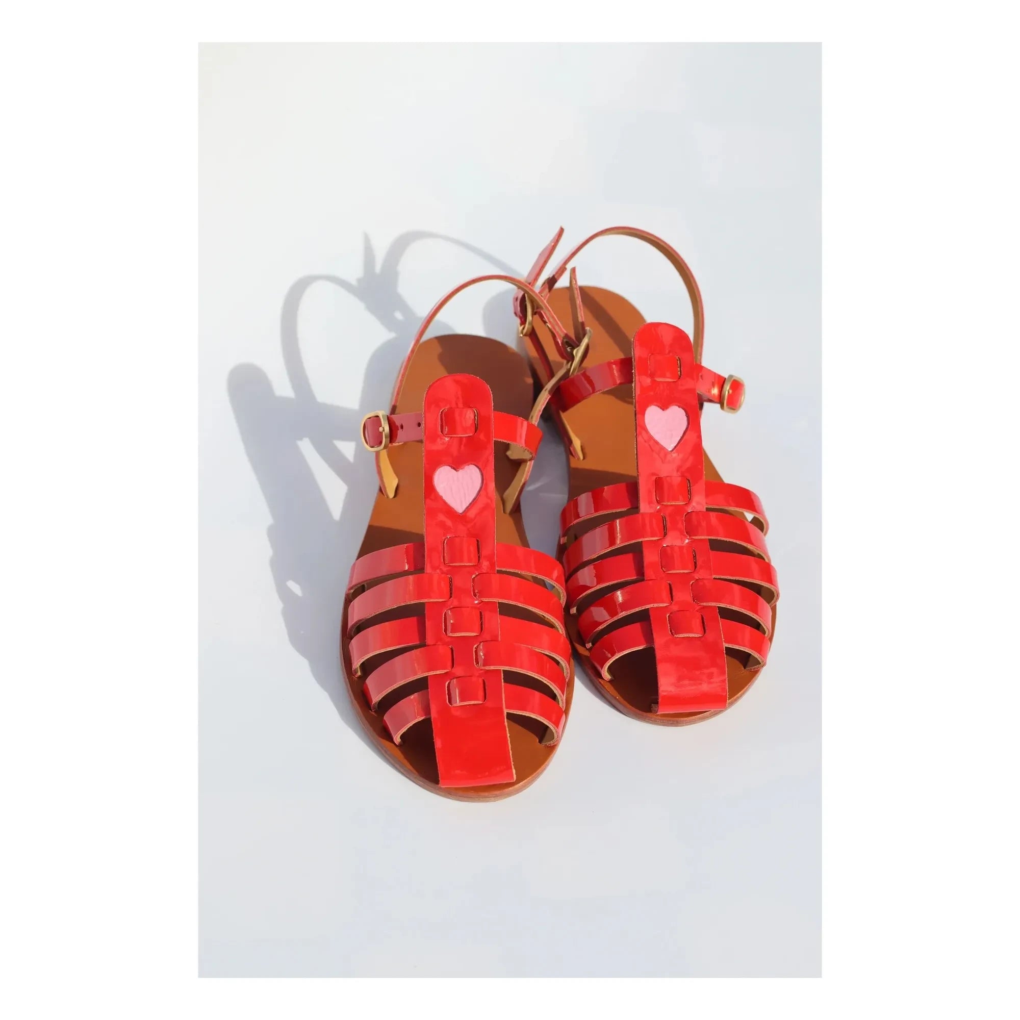 Mama Praïa - Fisherman Shiny Coeur sandals | Red