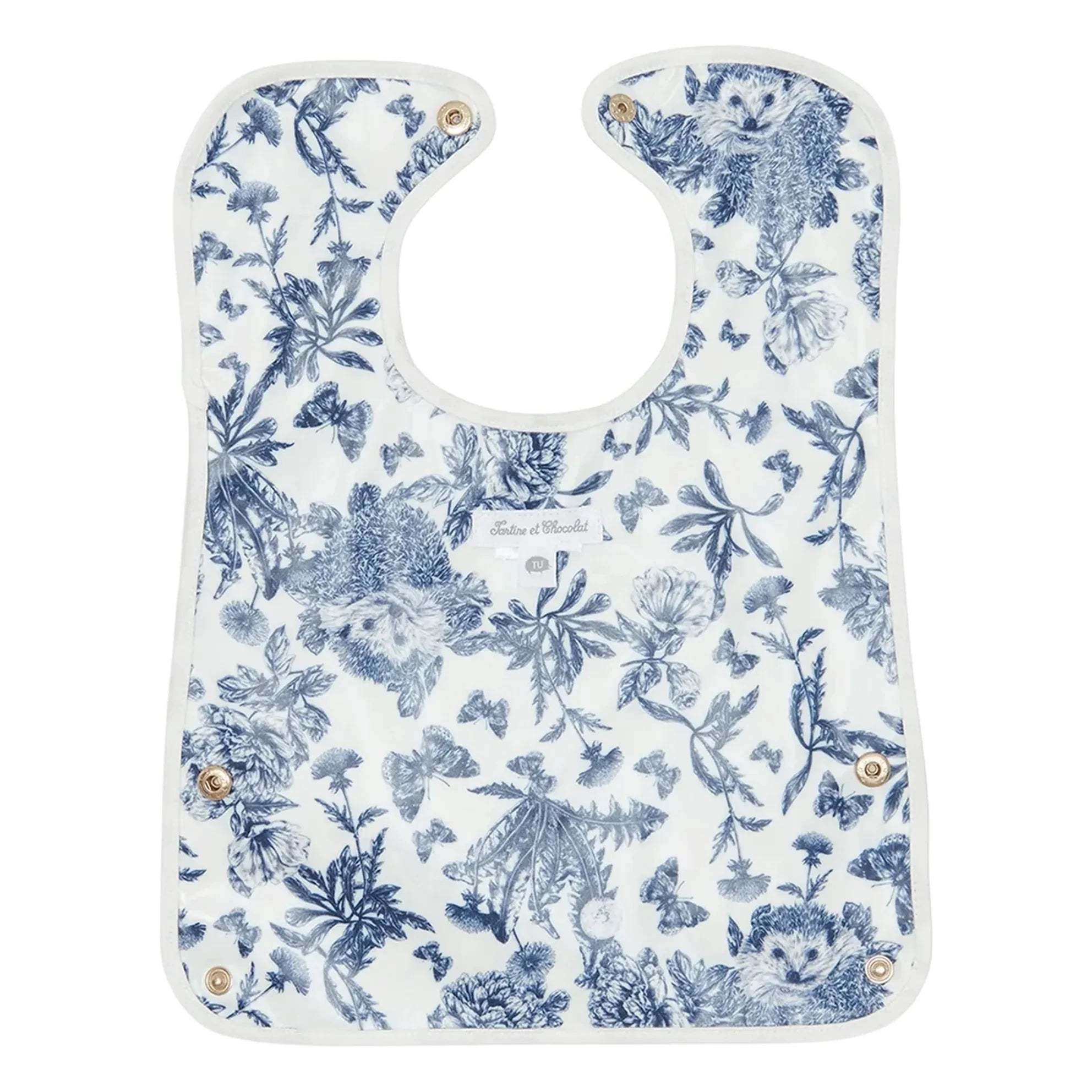 Tartine et Chocolat - Toile de Jouy Printed Bib | Navy Blue