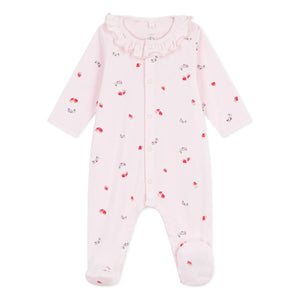 Petit Bateau - Pijama Dors Bien Çiçekli Organik Pamuk | Pembe