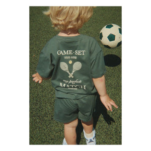 Konges Sløjd - Famo Organic Cotton Tennis T-Shirt and Shorts Set | Dark Green
