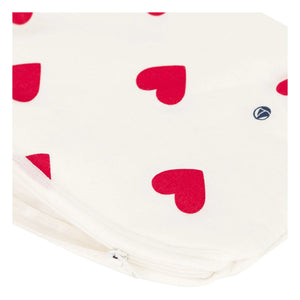 Petit Bateau - Organic Cotton Heart Pattern Pencil Case | White