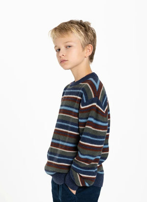 Smallable Kid - Matteo Striped Wool Sweater | Blue