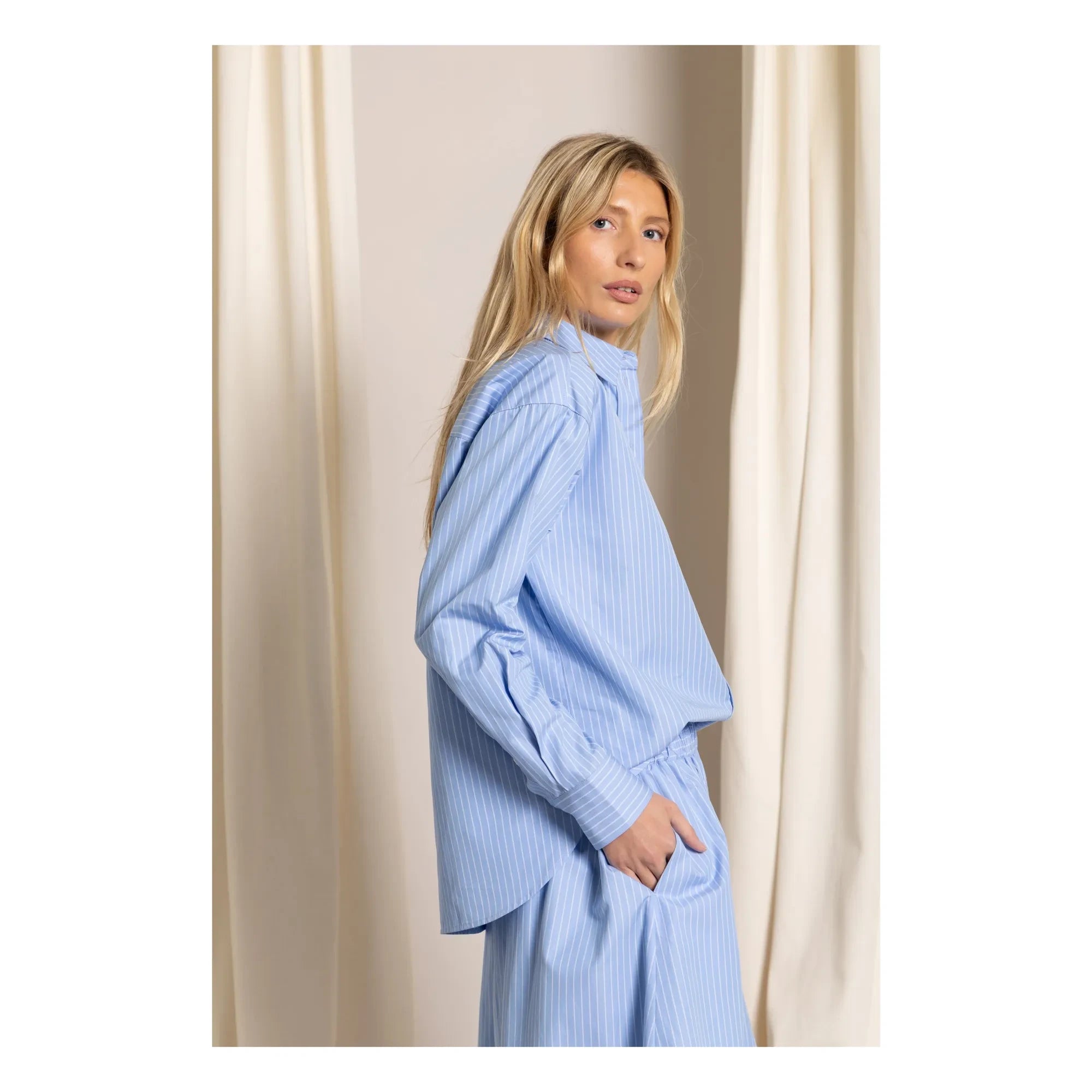 Smallable Woman - Striped Bruna Skirt | Light Blue
