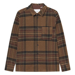 Les Deux - Checkered wool overshirt | Brown