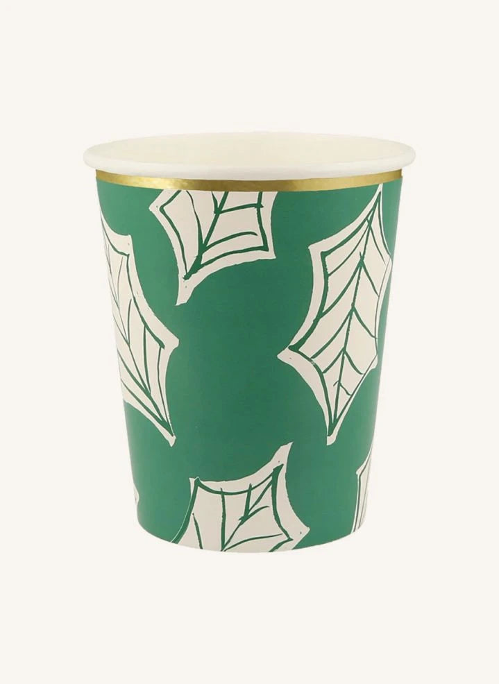 Meri Meri - Block Printed Christmas Cups - Set of 8