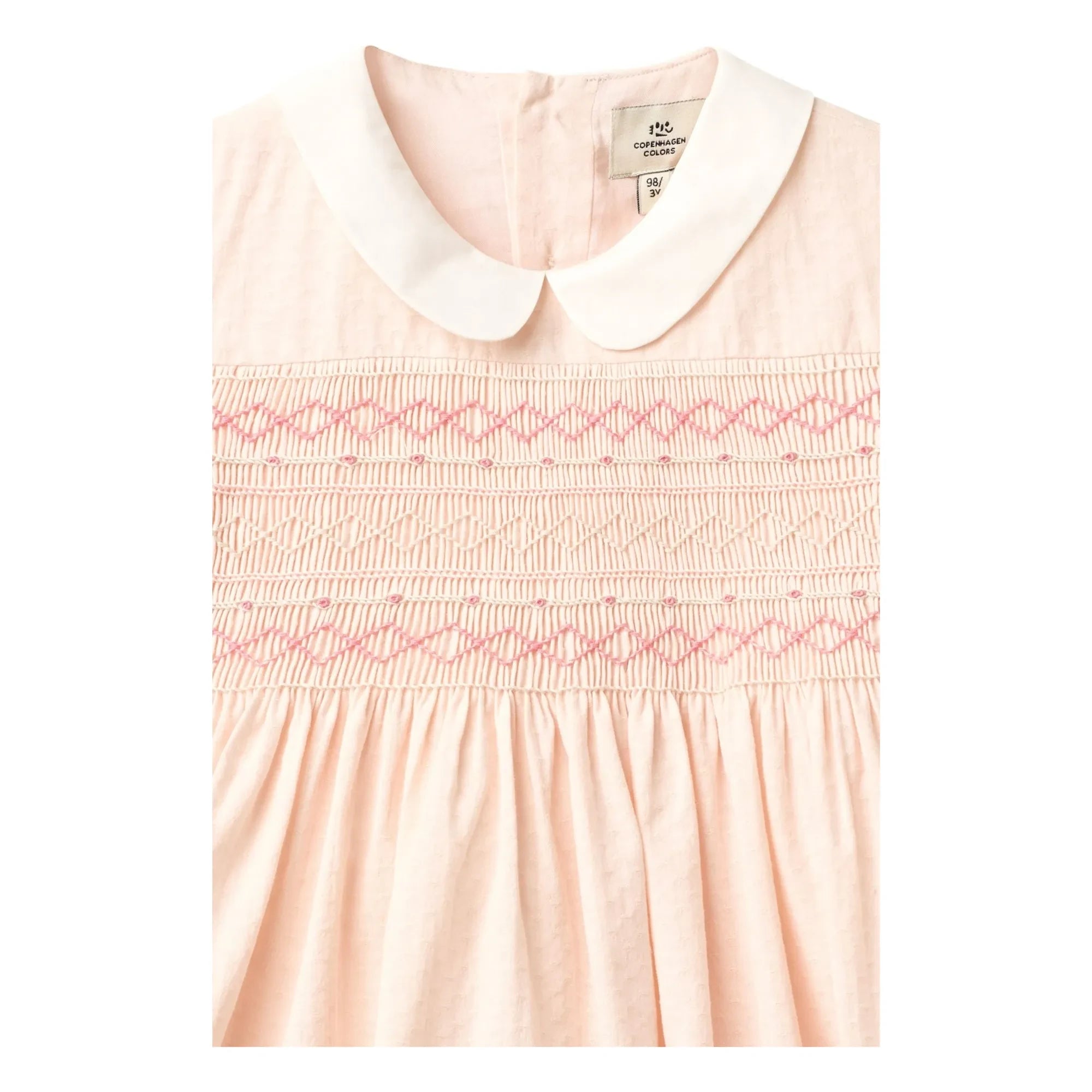 Copenhagen Colors - Gathered Collar Dress Made of Organic Cotton | Litchi Pink
