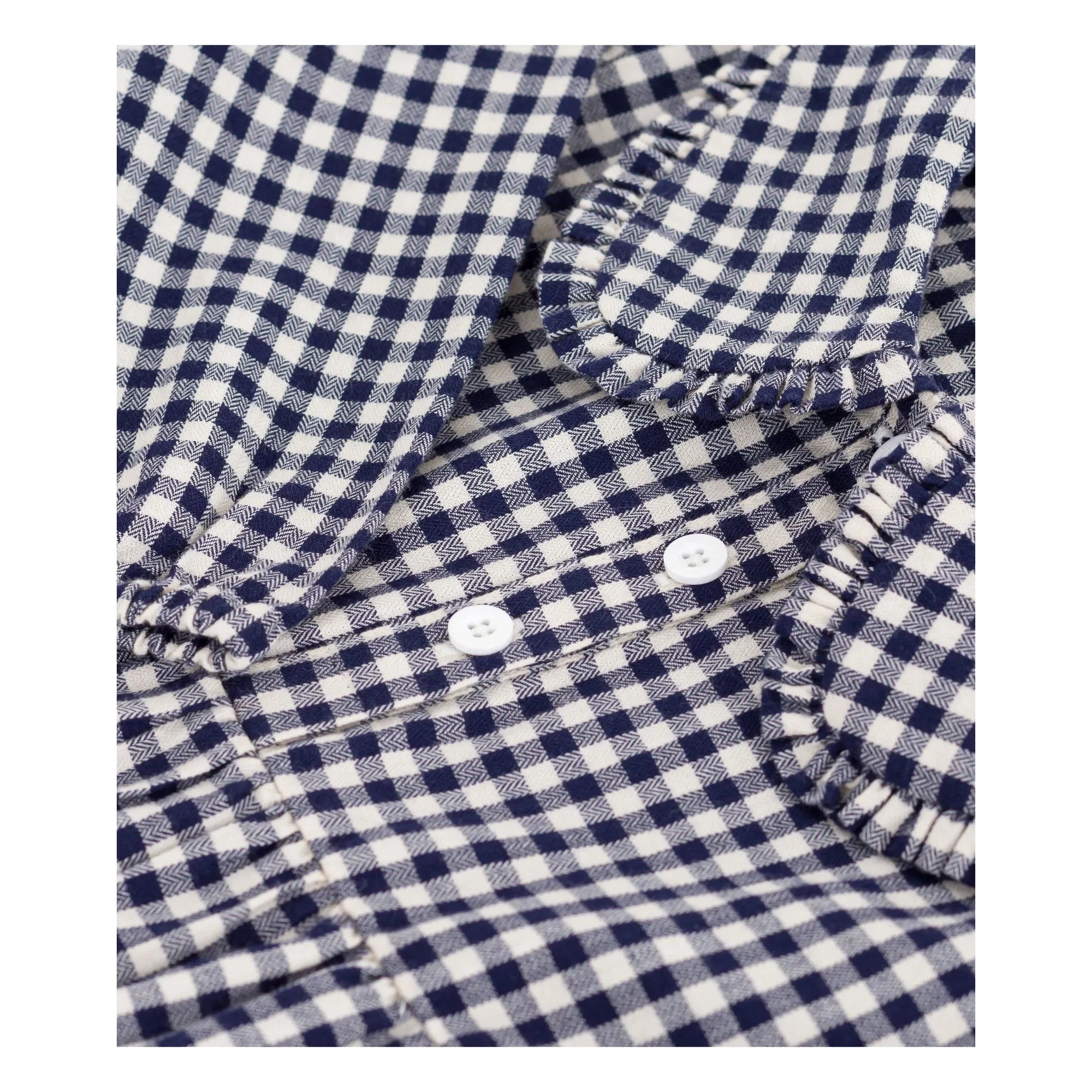 Petit Bateau - Claudine Collar Dress Organic Cotton Checkered | Navy