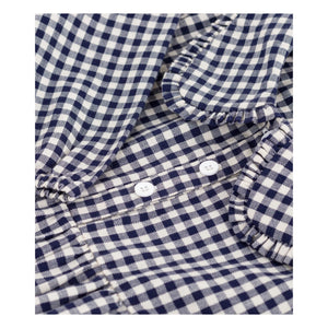 Petit Bateau - Claudine Collar Dress Organic Cotton Checkered | Navy