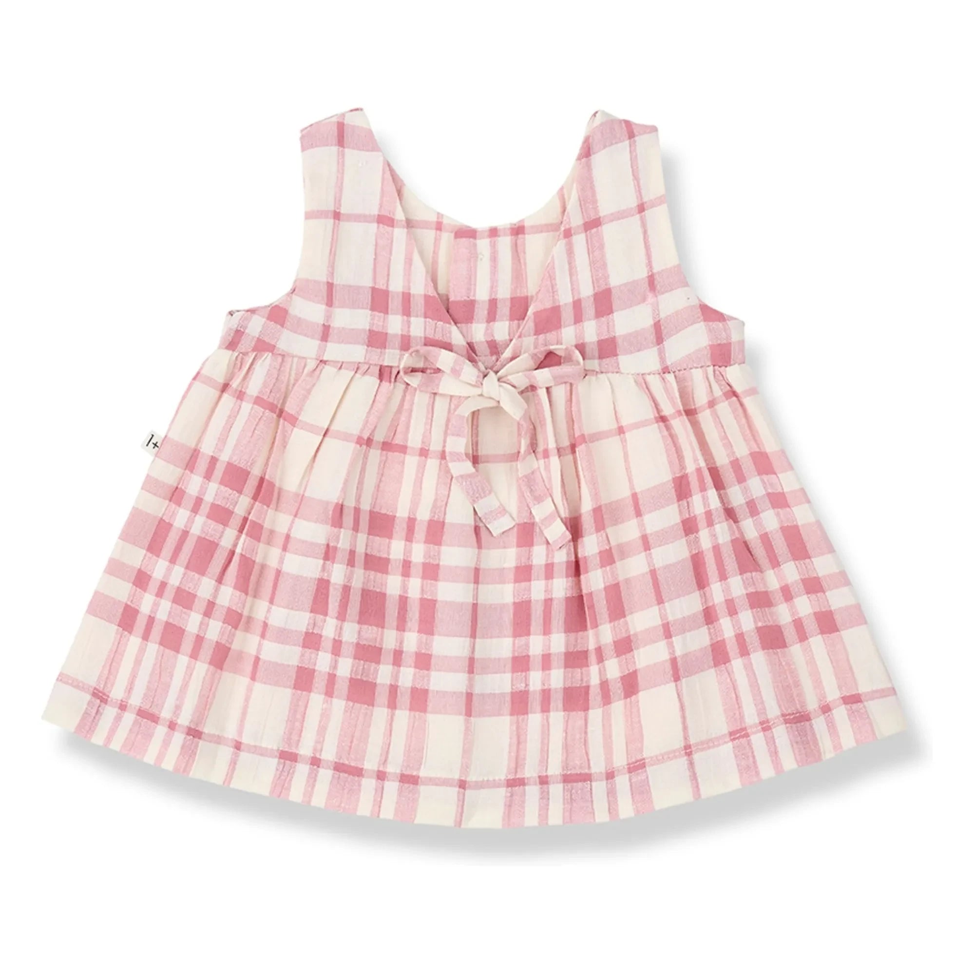 1+ in the Family - Aranella Linen Check Dress | Powder Pink