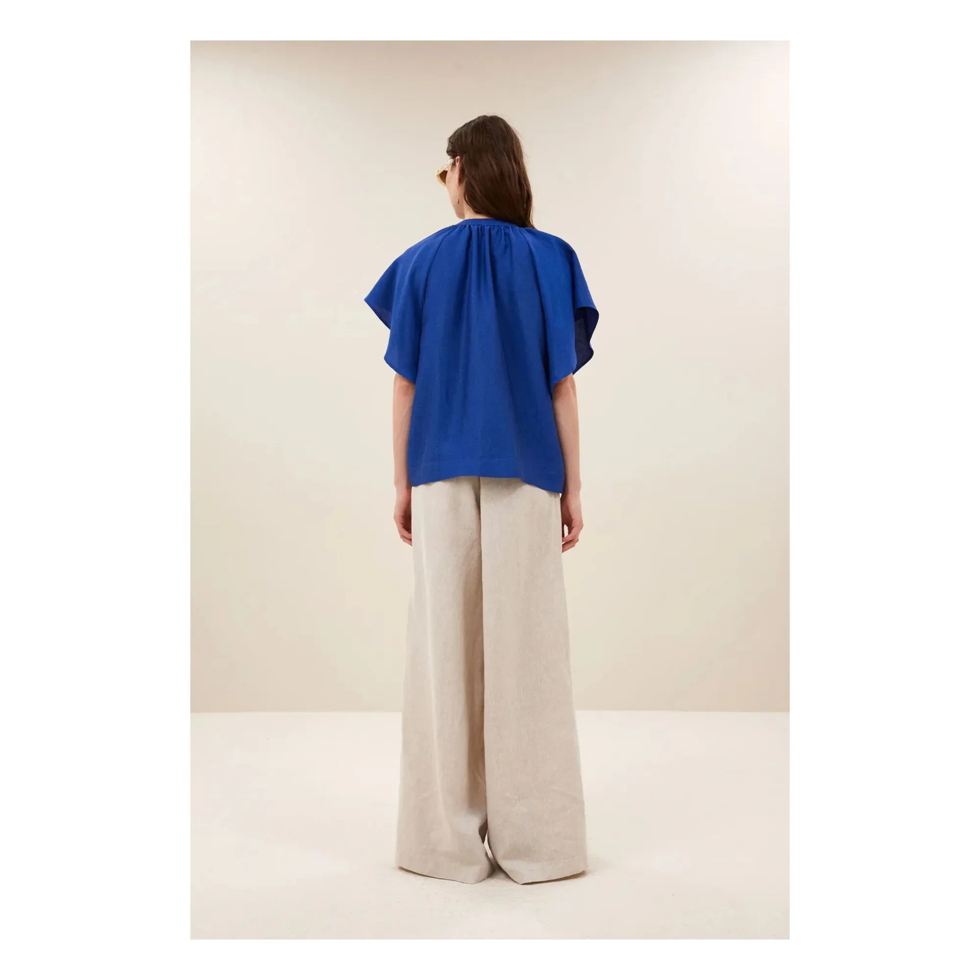By Bar - Vina Shiny blouse | Royal blue