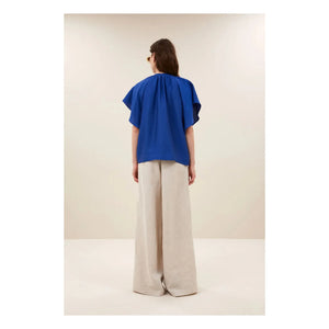 By Bar - Vina Shiny blouse | Royal blue