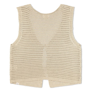 Matona - Sleeveless Knotted Organic Cotton Vest | Cream