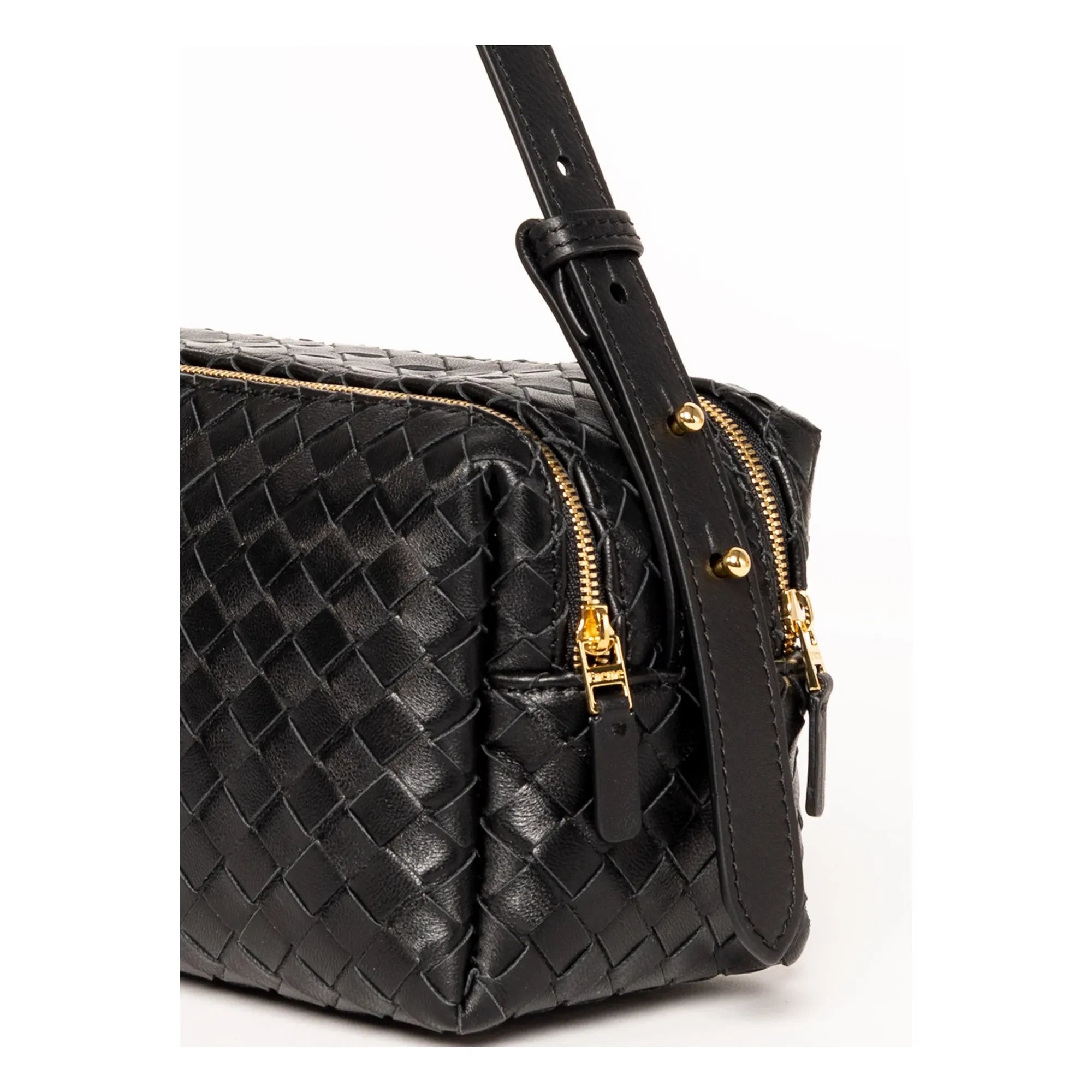 Elleme - Knitted Leather Pencil Case | Black