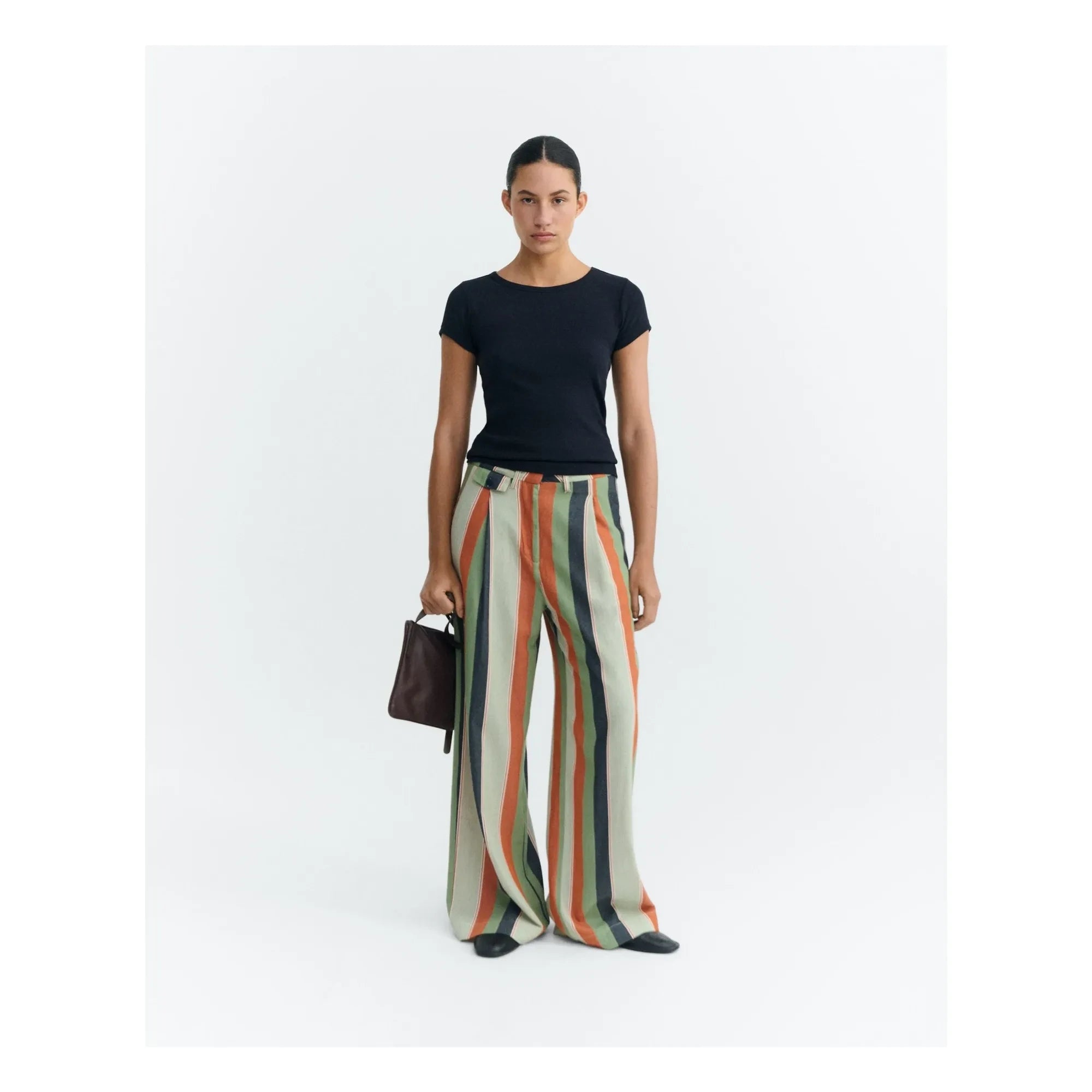 Thinking Mu - Striped Pants Made of Organic Cotton | Orange