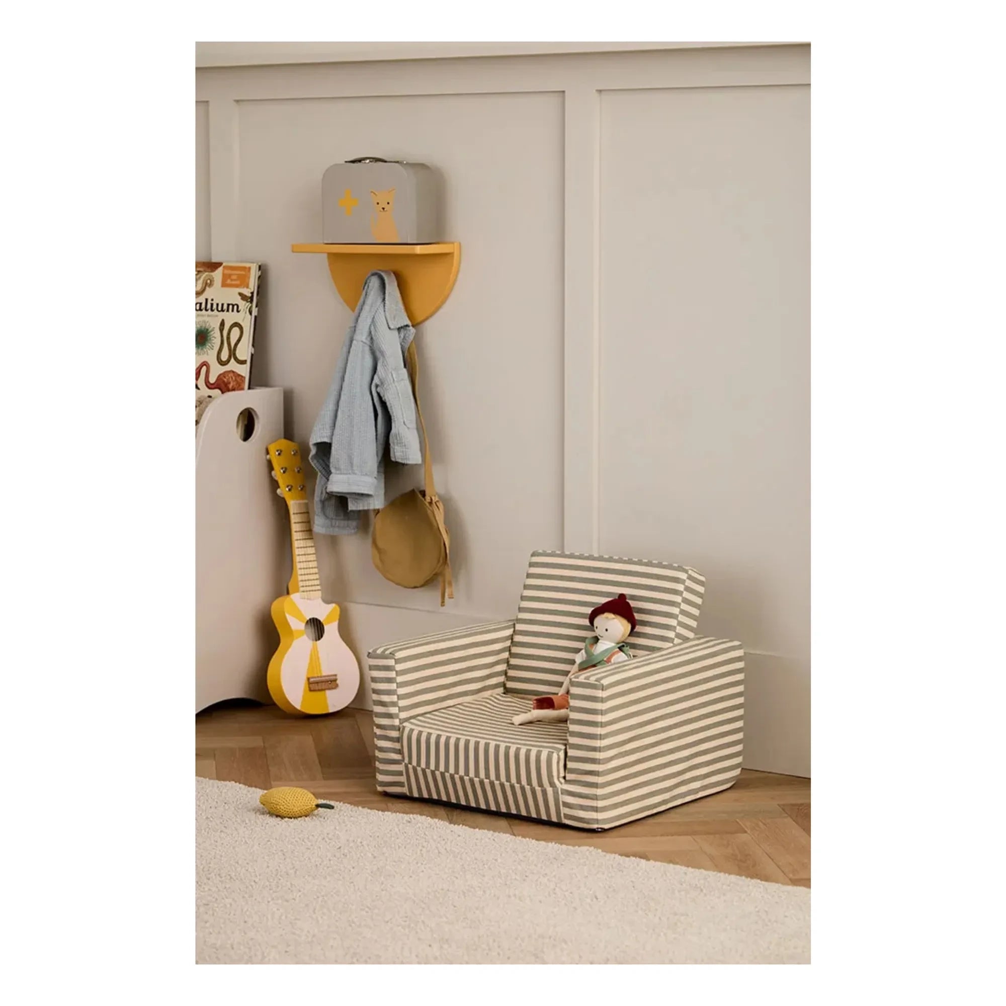 Kid's Concept - Striped Fireplace Armchair | Sand