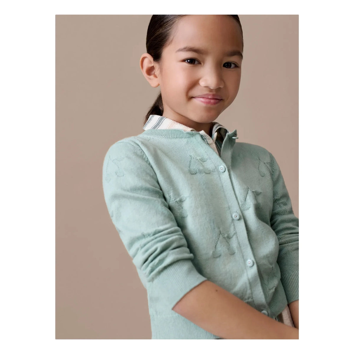 Bonpoint - Pointelle Lysia Organic Cotton Cardigan | Celadon