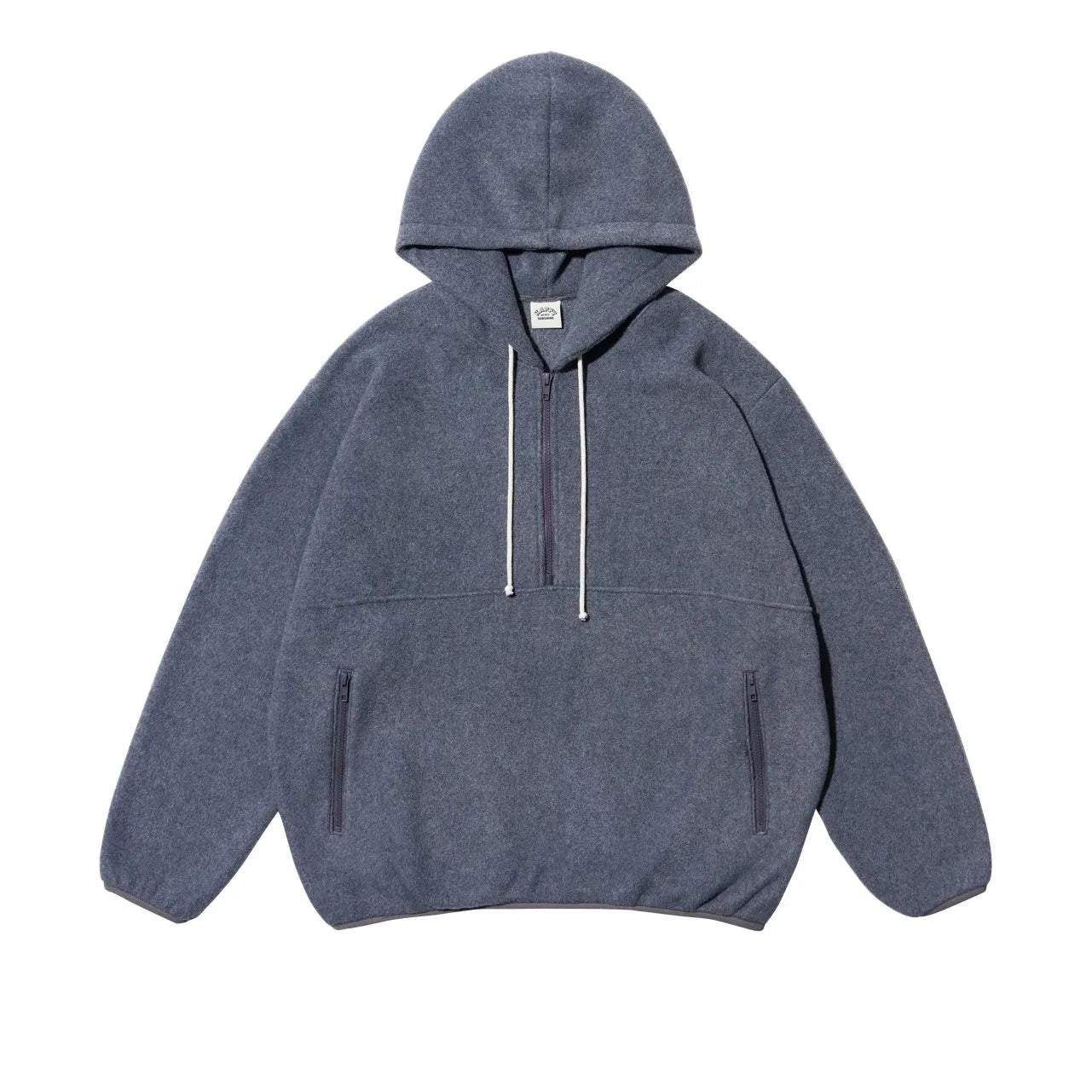 Kappy - Kapüşonlu Yarım Fermuarlı Polar Hoodie | Kömür grisi