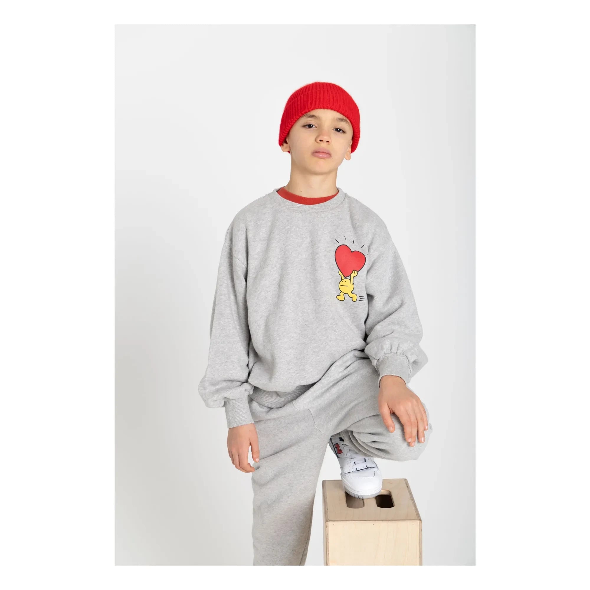 Hundred Pieces - SHOBU bisiklet yaka sweatshirt | Gri melanj