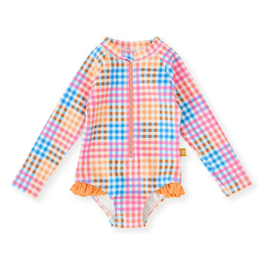 Goldie + Ace - Long Sleeve Print Swimsuit | Pink