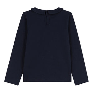 Petit Bateau - Coving Peter Pan Collar T-Shirt | Navy