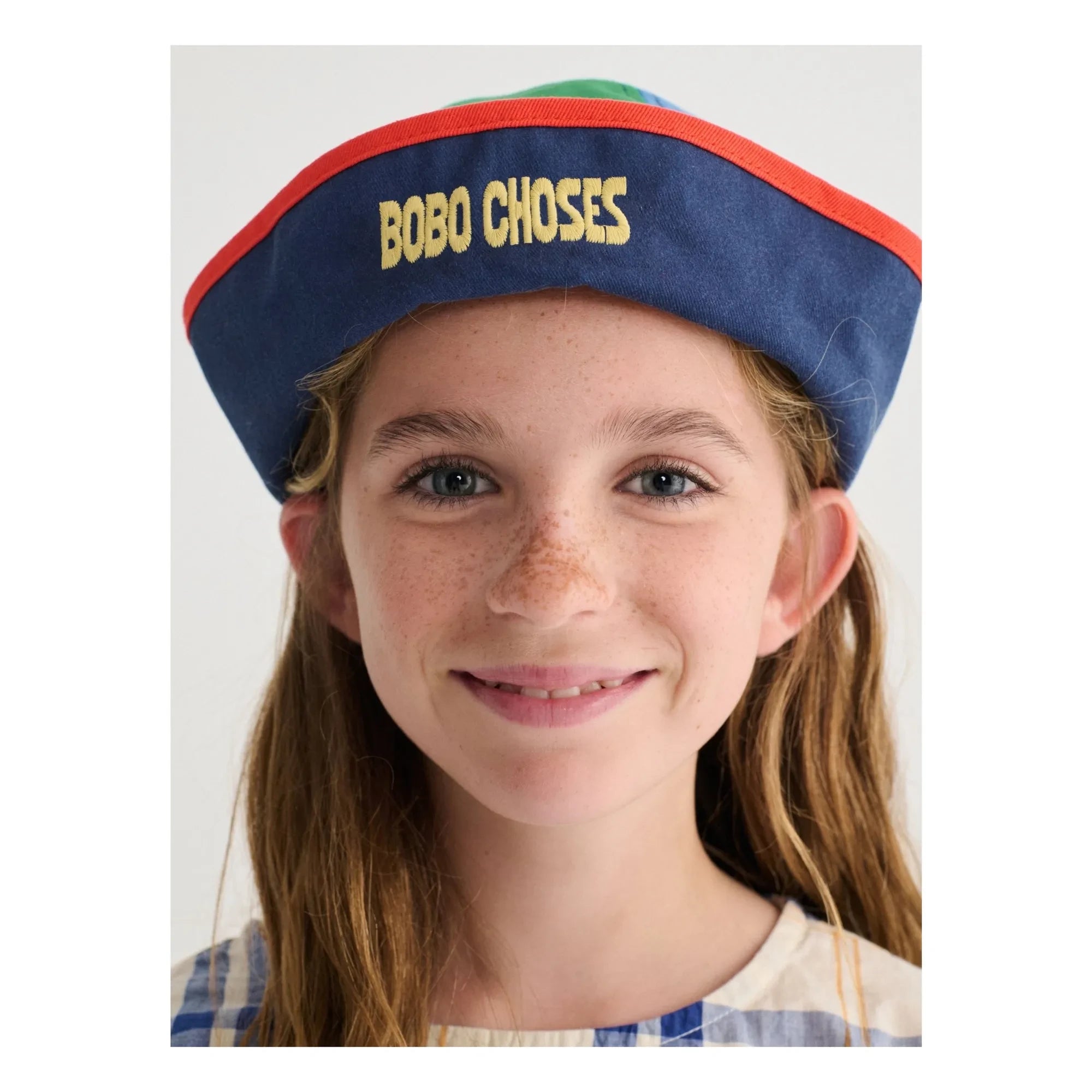 Bobo Choses - Color Block Recycled Fiber Sailor Beret | Navy Blue