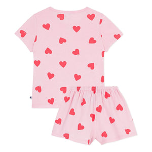 Petit Bateau - Heart Patterned Pajama Shorts | Pink