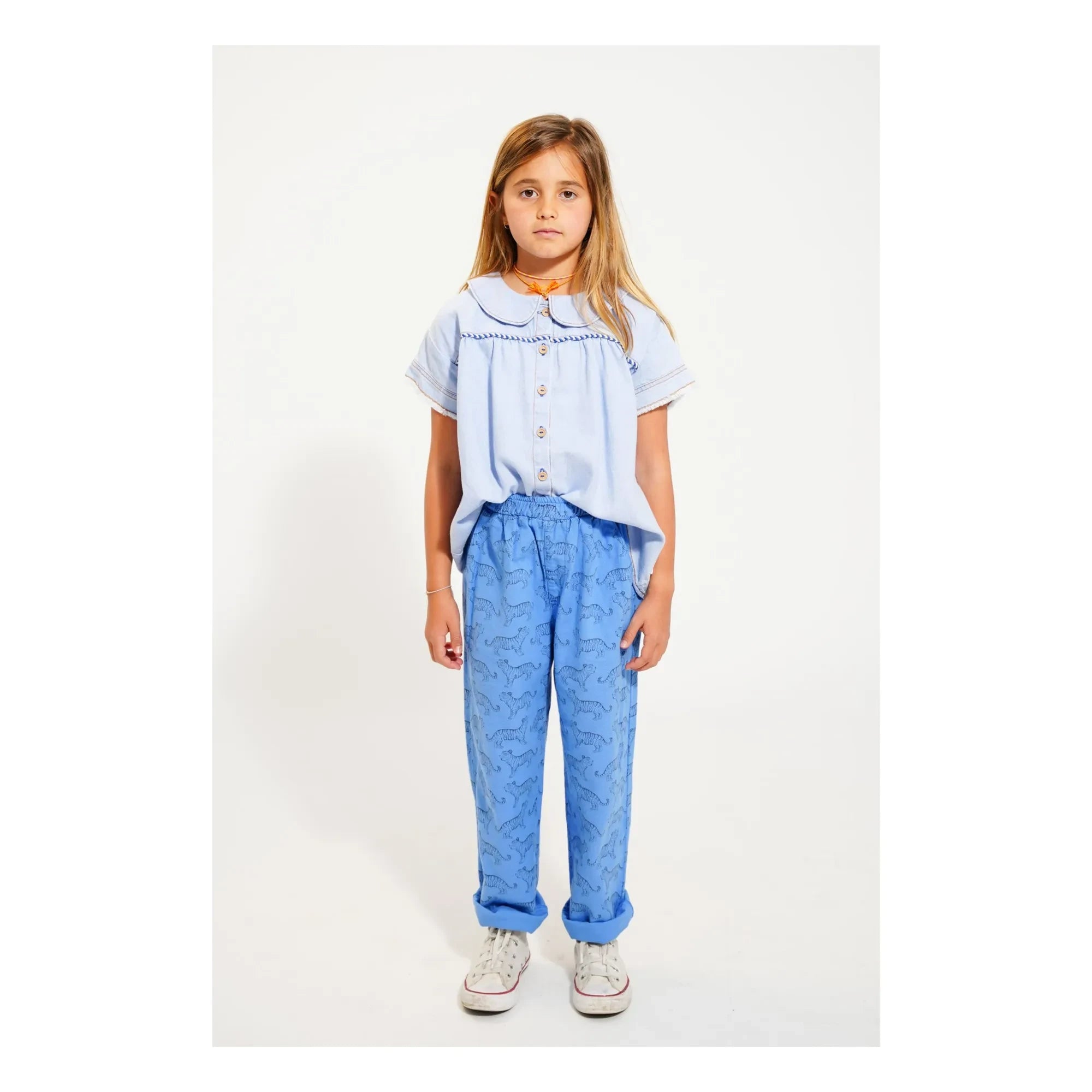 Piupiuchick - Tiger organic cotton pants | Blue