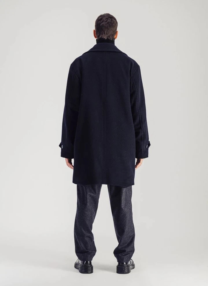 Parages - Caufield Merino Wool Coat | Navy