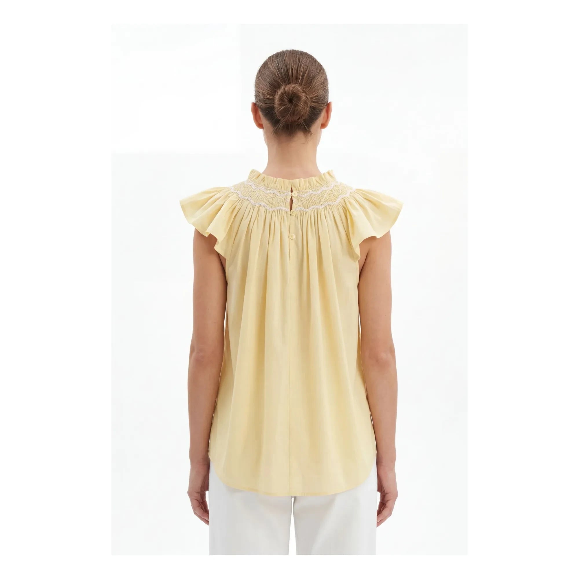 BELLEPIECE - Mykonos Cotton Poplin Top | Yellow