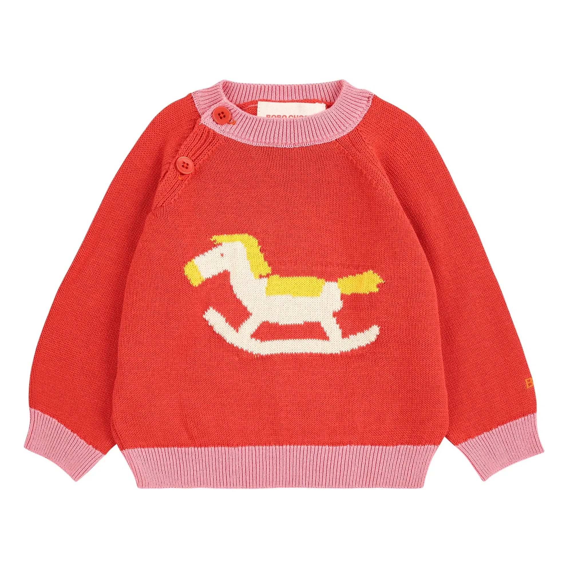 Bobo Choses - Organic Cotton Swinging Horse Sweater | Red