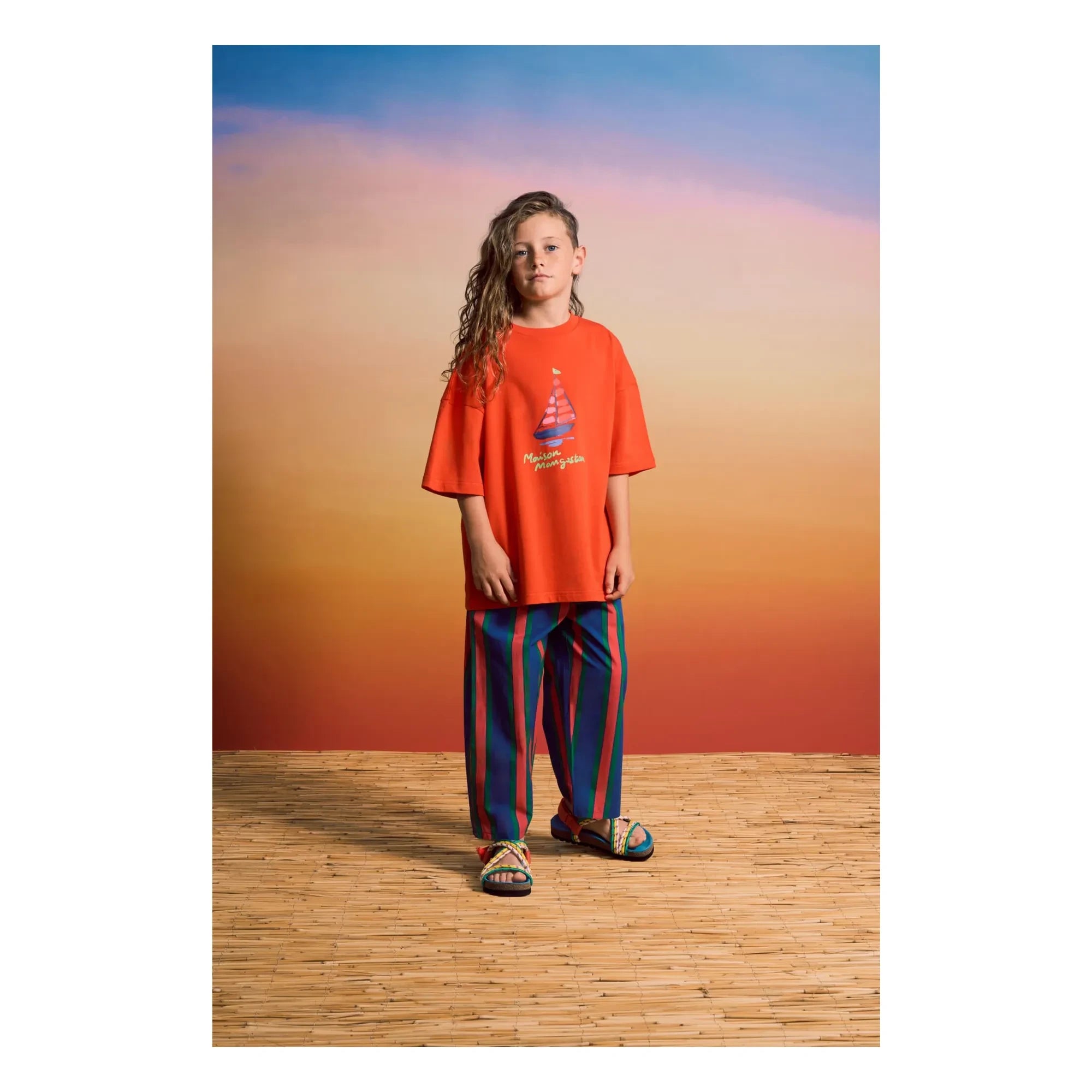 Maison Mangostan - Striped Pants | Navy Blue