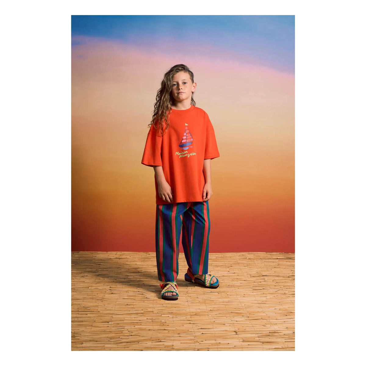 Maison Mangostan - Striped Pants | Navy Blue