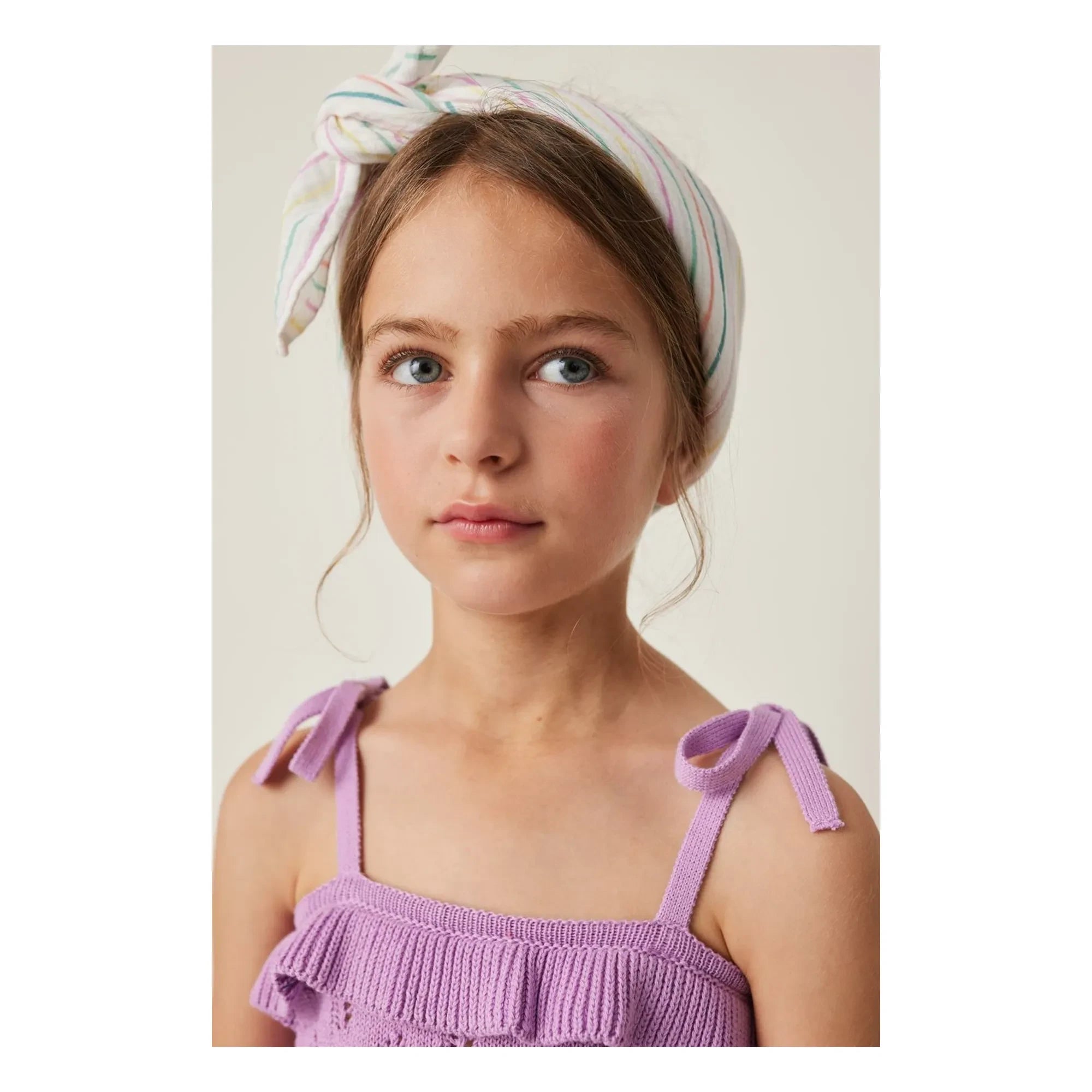 Tocoto Vintage - Knitted Ruffled Top | Lilac