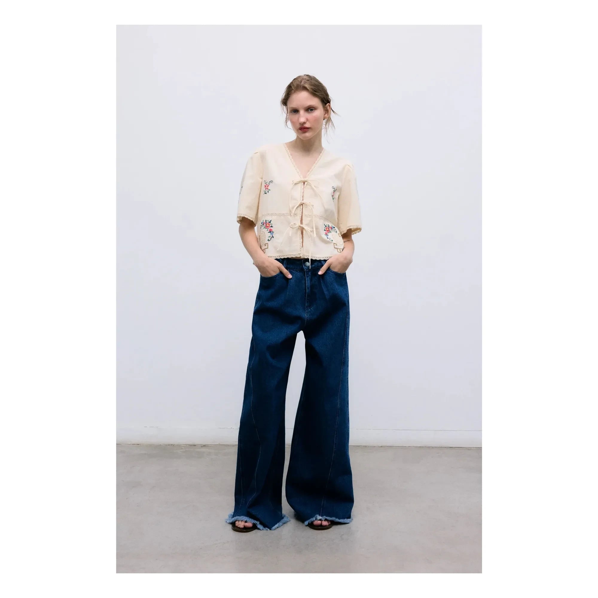 the new society - Narcise Cotton Blouse | Ecru