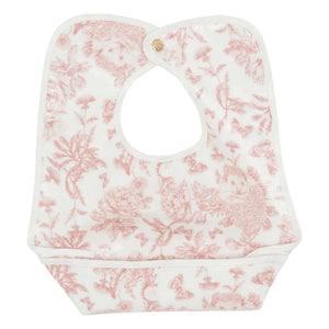 Tartine et Chocolat - Front bib with Toile de Jouy print | Peach