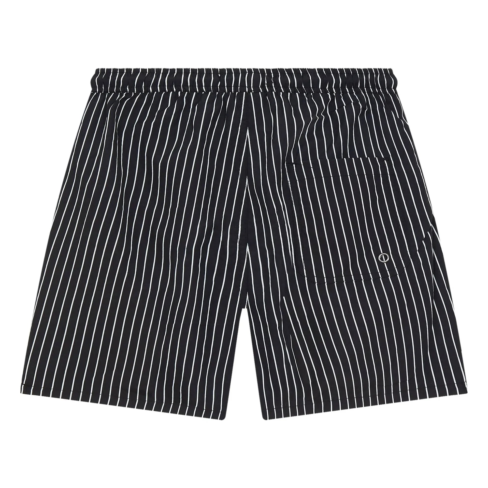 Finger in the Nose - Freeboy Striped Swim Shorts | Black