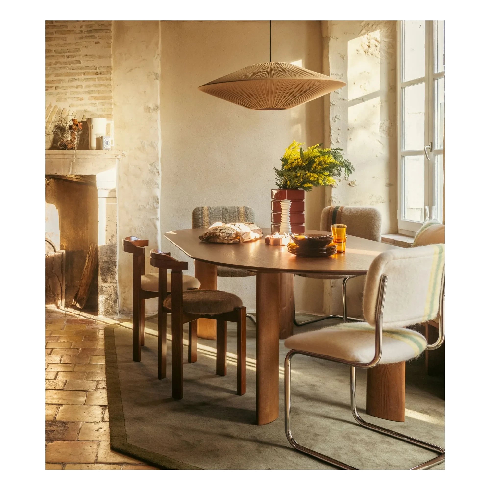 The Socialite Family - Large Brera Pleated Cotton Pendant Lamp - EU Version (220 V) | Sand