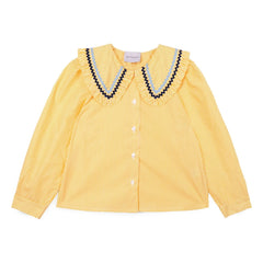 Mipounet - Claudine Collared Striped Blouse | Light Yellow