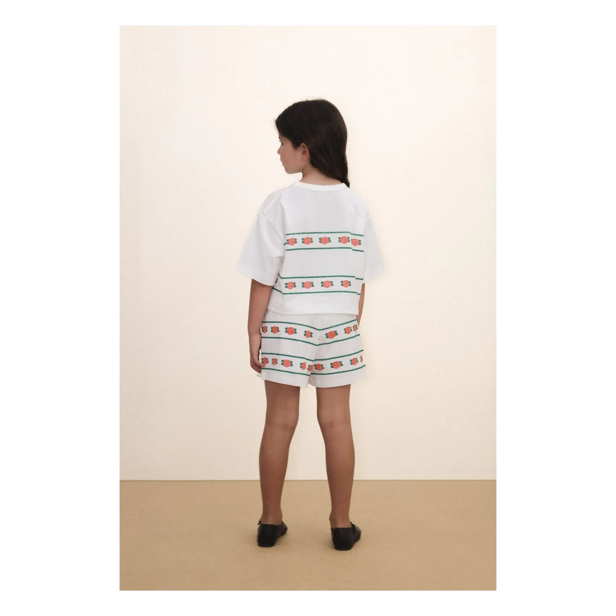 Tinycottons - Roses Organic Cotton Shorts | White