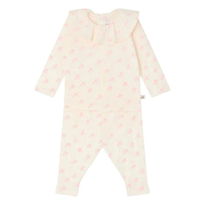 Bonpoint - Jelsia Cerises Organic Cotton T-Shirt and Leggings Set | Ecru