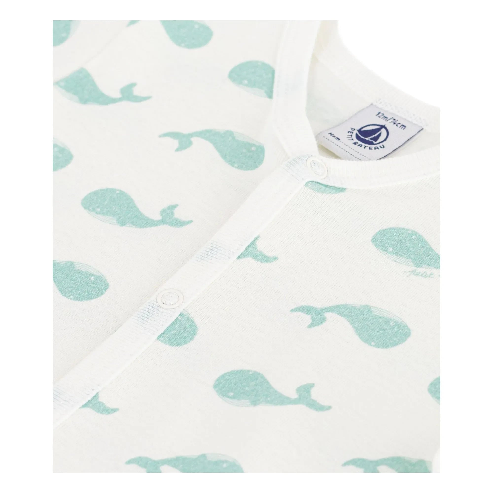Petit Bateau - Whale Romper Pajamas | White