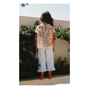 Lilinoa - Elise Floral Cotton Blouse | Peach