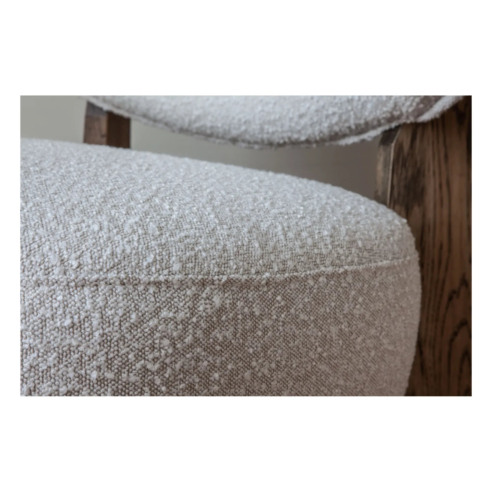 Panac Edition - Nicolo Bouclé and Ash Oak Armchair - 65 cm | Off-White