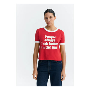 Thinking Mu - People Zowie Organic Cotton T-Shirt | Red