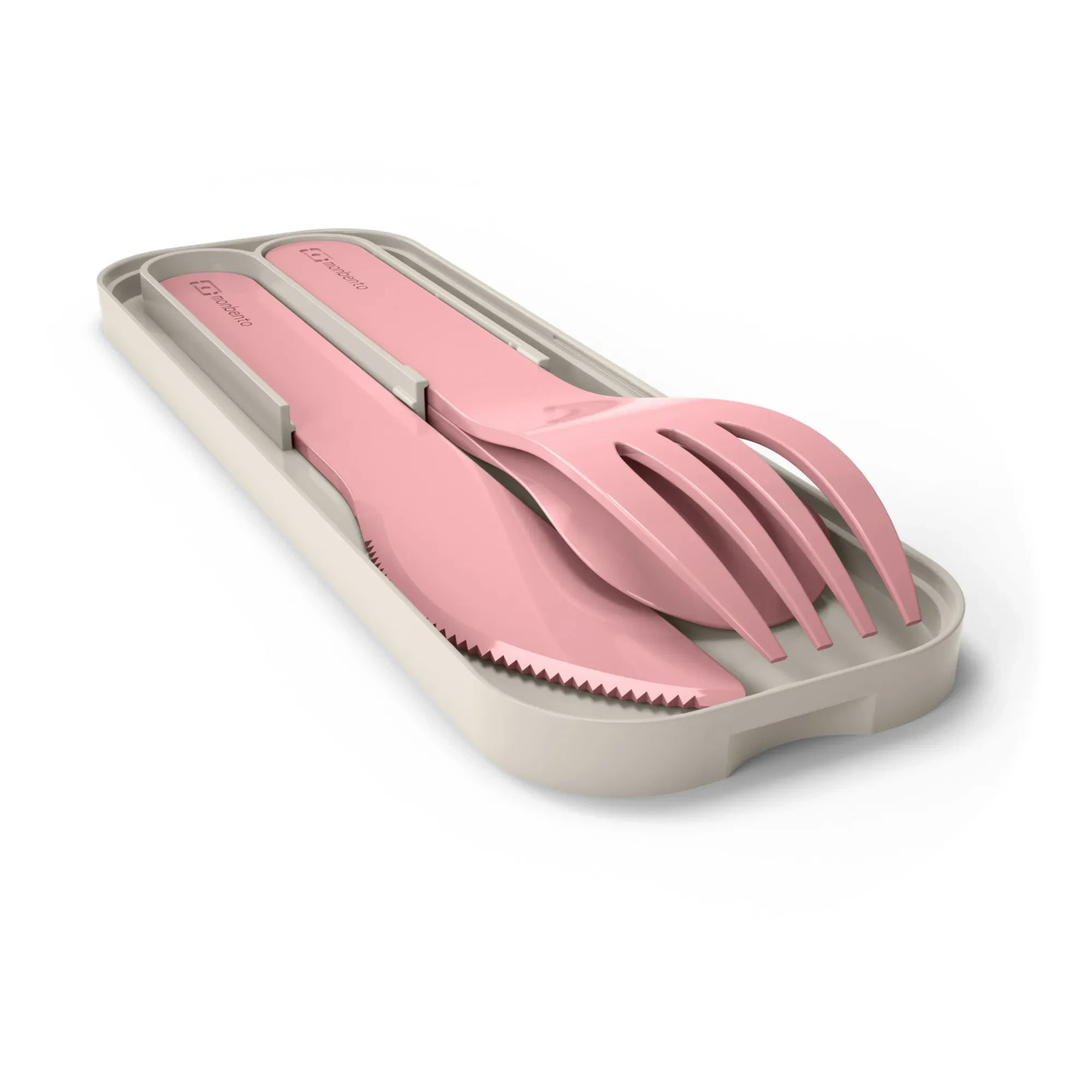 Monbento - MB Pocket Color Biodegradable Fork, Spoon, Knife | Pink
