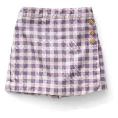 Soor Ploom - Olive Colored Checkered Short Skirt | Lilac