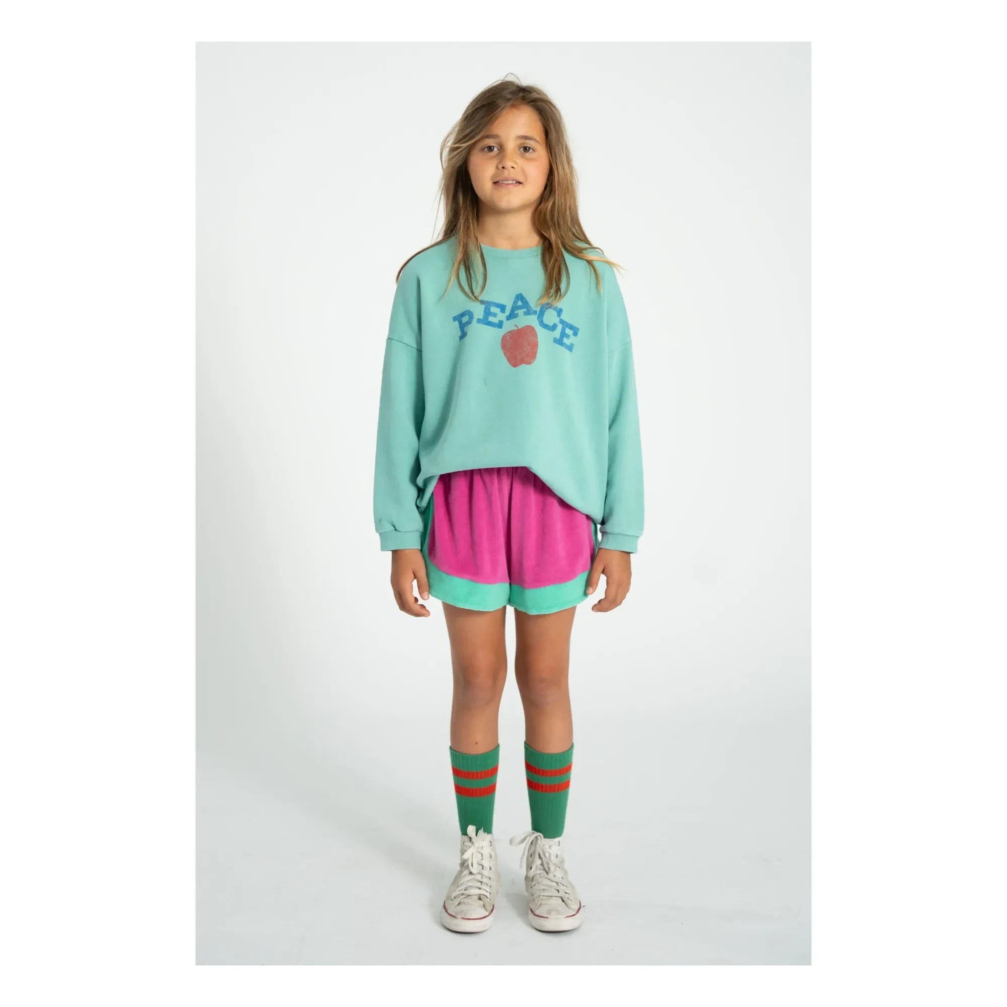 Piupiuchick - Color Block Organic Cotton Towel Shorts | Fuchsia