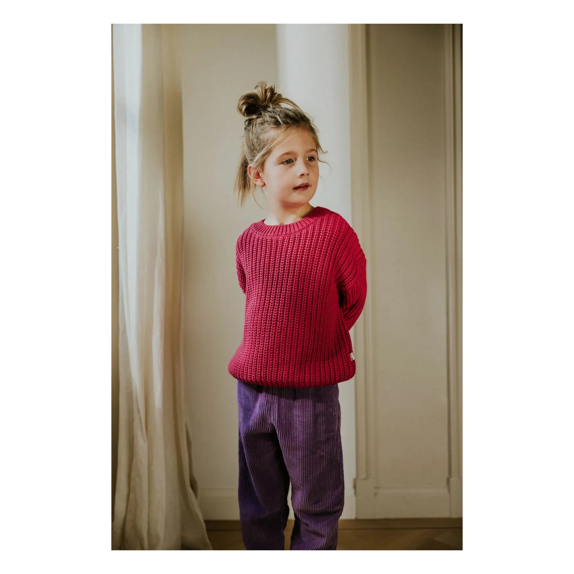 Yuki - Organic Cotton Thick Sweater | Fuchsia