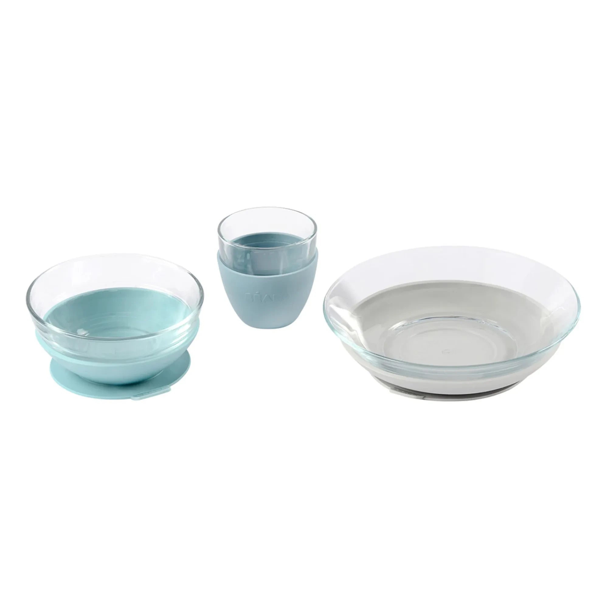 Béaba - 3-Piece Glass Dinner Set | Blue